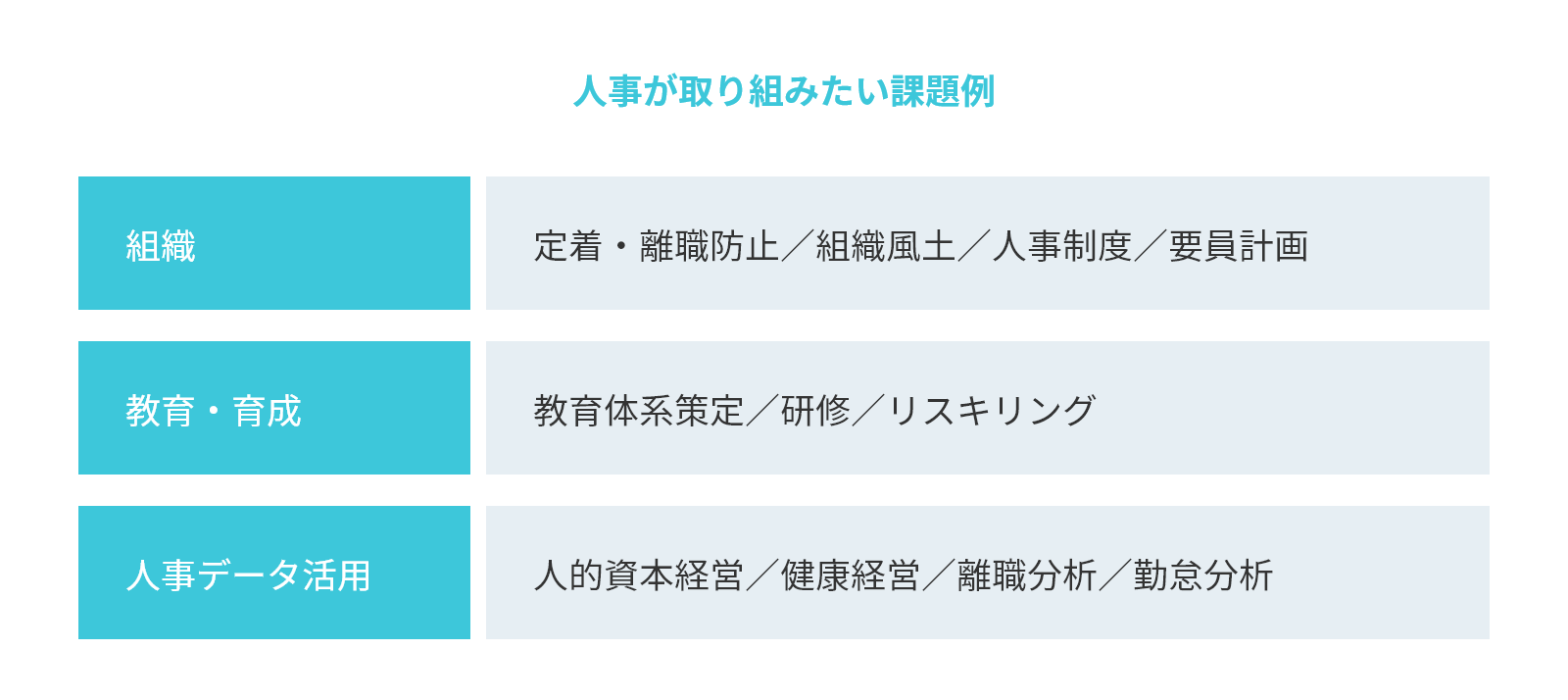 人事が取り組みたい課題例